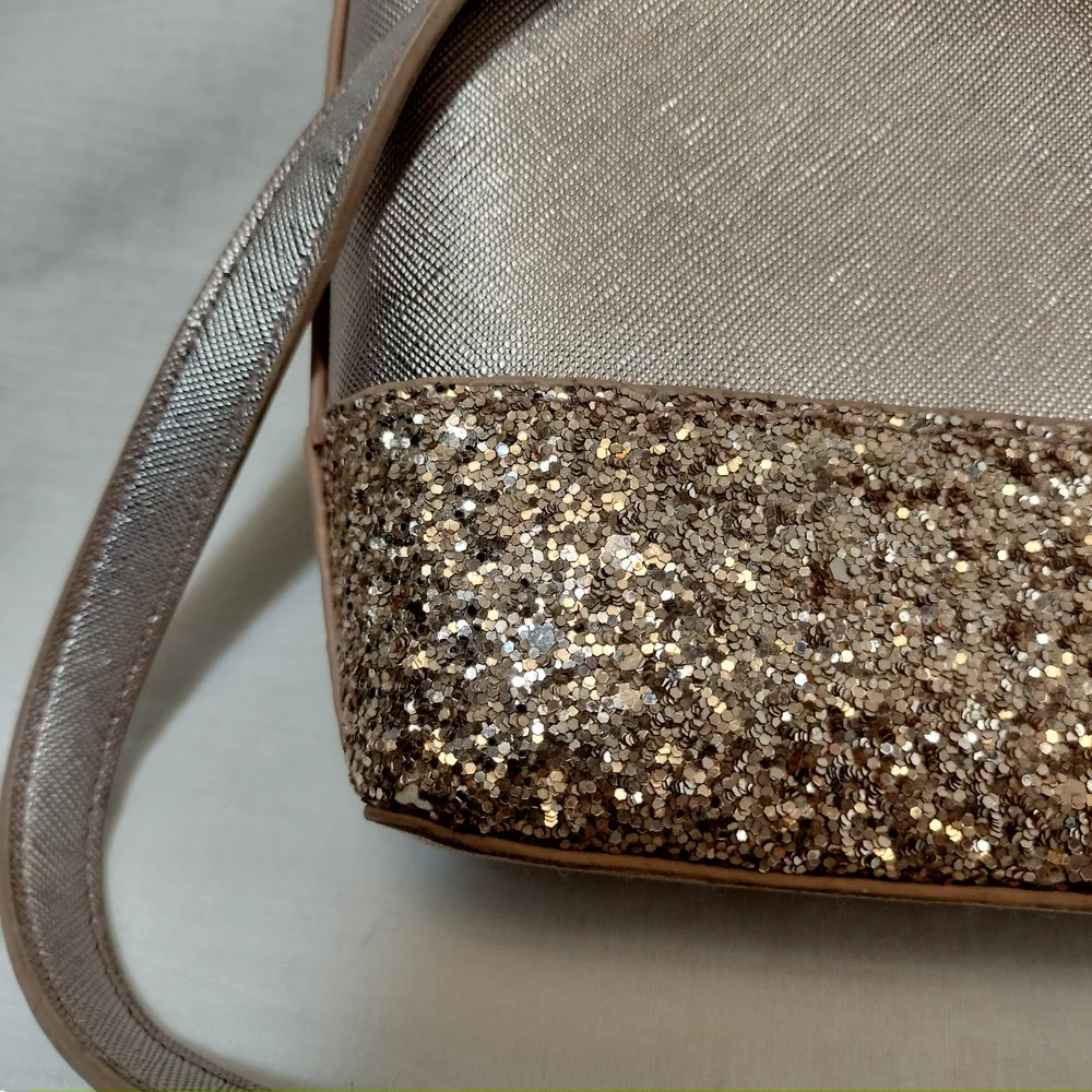 Kate‎ Spade Rose Gold Glitter Crossbody Bag - Picture 8 of 10